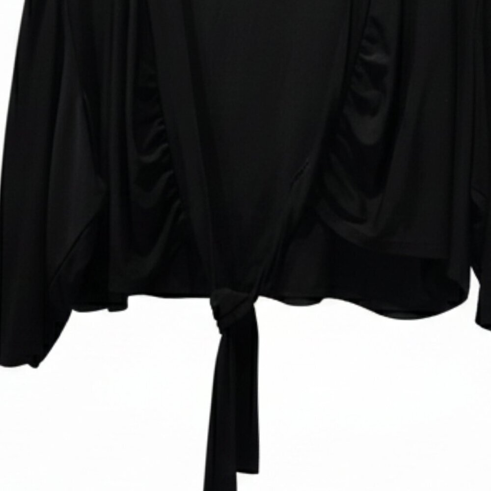 Women’s Black Cropped Tie-Up Cardigan – 2XL - Picture 4 of 6